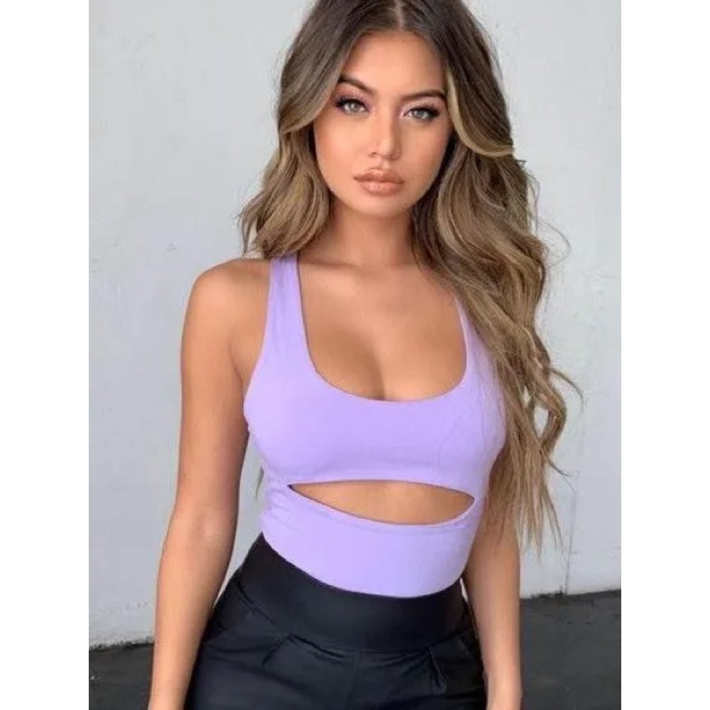 Tiger Mist Lilac Kai Keyhole Bodysuit Size S NWT